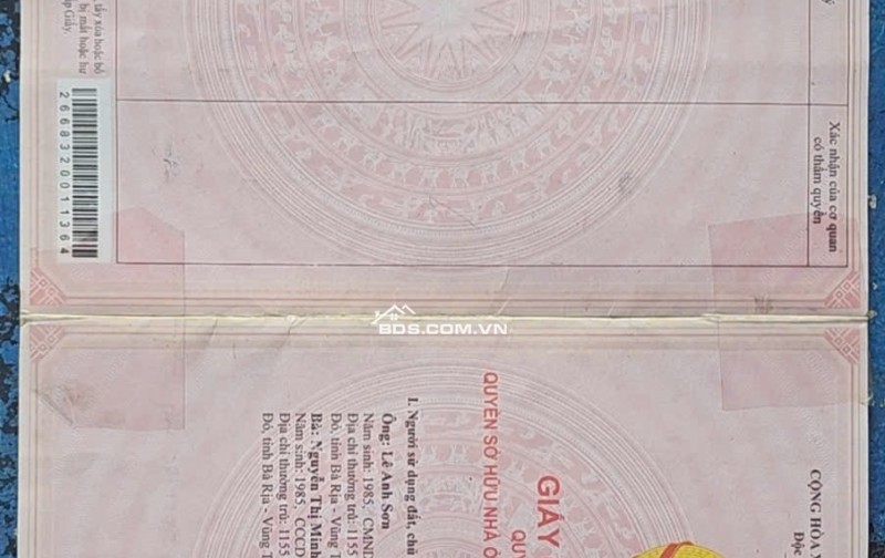 SANG NHƯỢNG BĐS GẤP TẠI THỊ TRẤN ĐÁT ĐỎ GIÁ RẺ HƠN THỊ TRƯỜNG